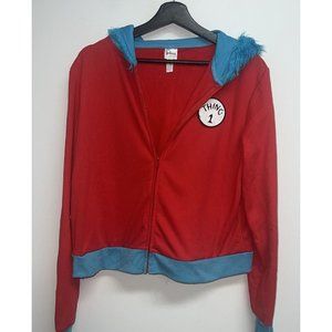 Dr Seuess Thing 1 Womens Hoodie Hooded Sweatshirt Halloween Costume L XL